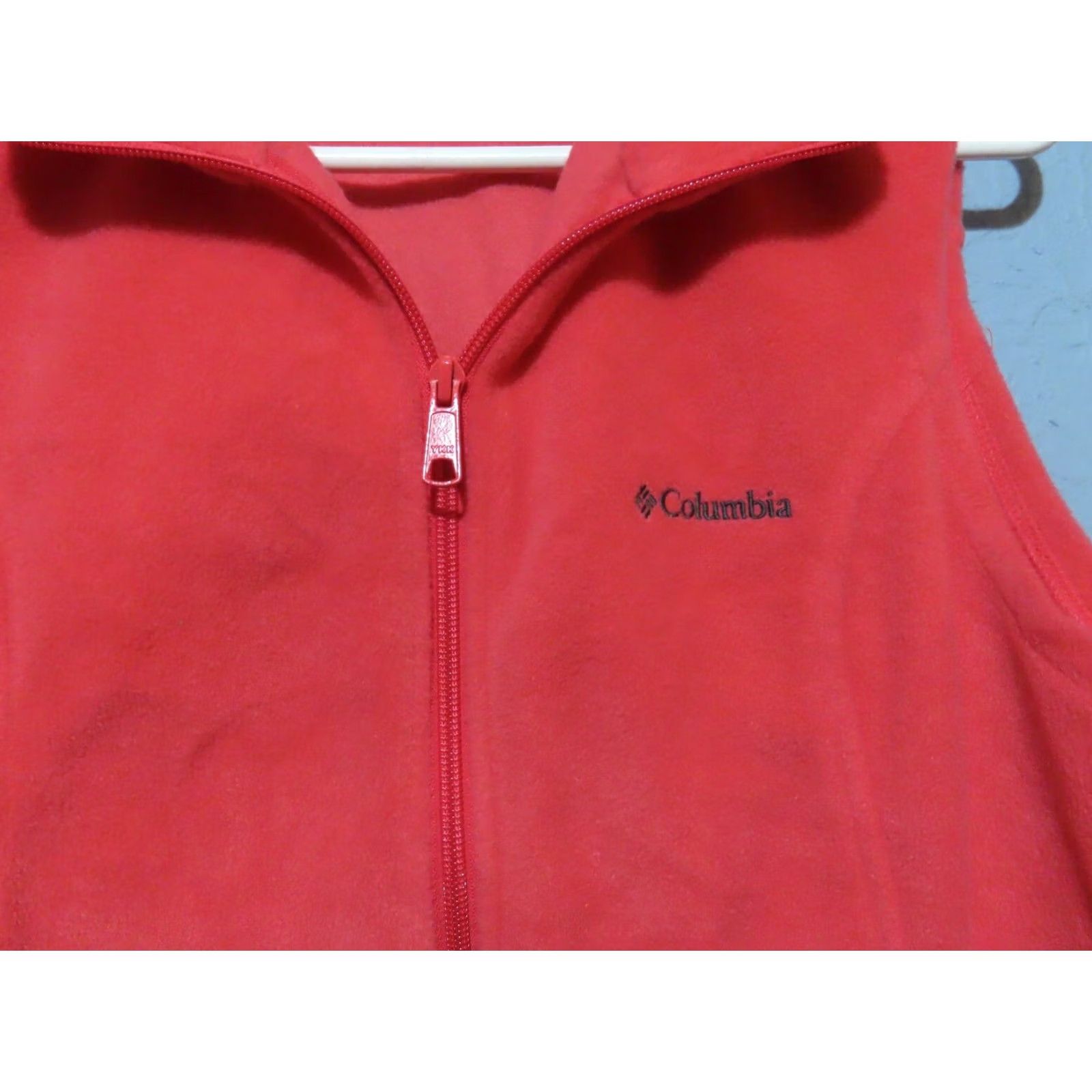 Pinko Columbia Read Fleece Vest Women's Medium Pink Sleeveless Full Zip Mid-Length Solid Logo Embroidered Size M / US 6-8 / IT 42-44 - 5 Thumbnail