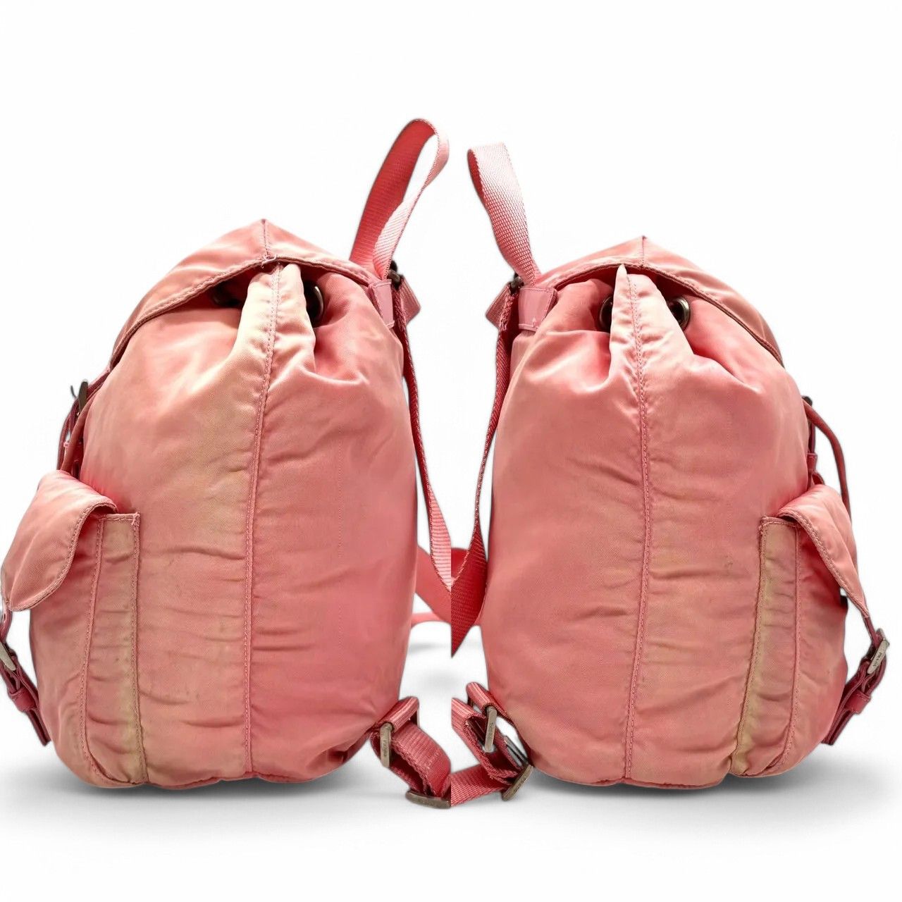 Prada Prada - Pink Nylon Backpack Rucksack Triangle Logo Plate Size ONE SIZE - 8 Thumbnail