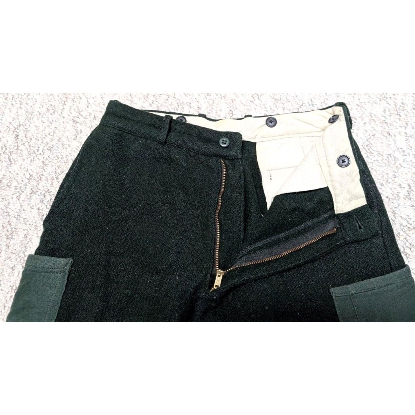 Vintage VINTAGE HUNTING CARGO Pants Green Wool 32x30 MILITARY thick Mens Size US 32 / EU 48 - 6 Thumbnail