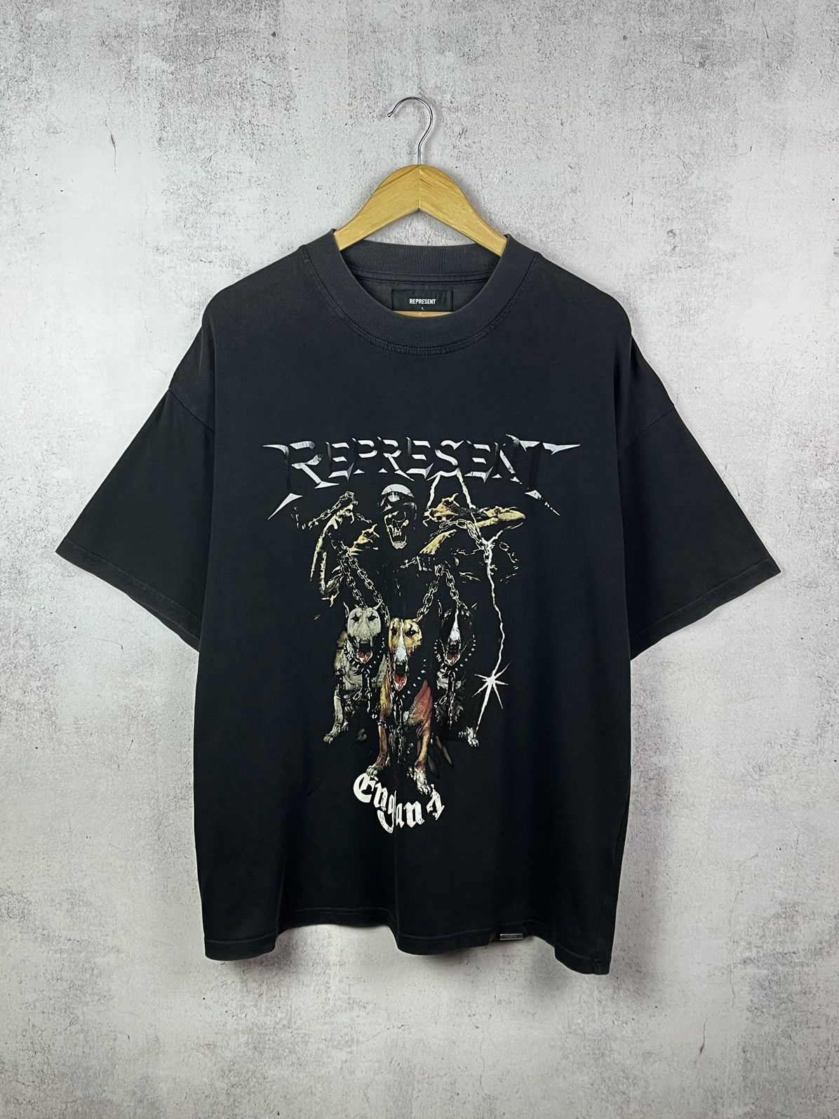 Represent Clo. Represent Clo. England Dogs Reaper Oversized Fit T-Shirt Y2K Size US L / EU 52-54 / 3 - 1 Thumbnail