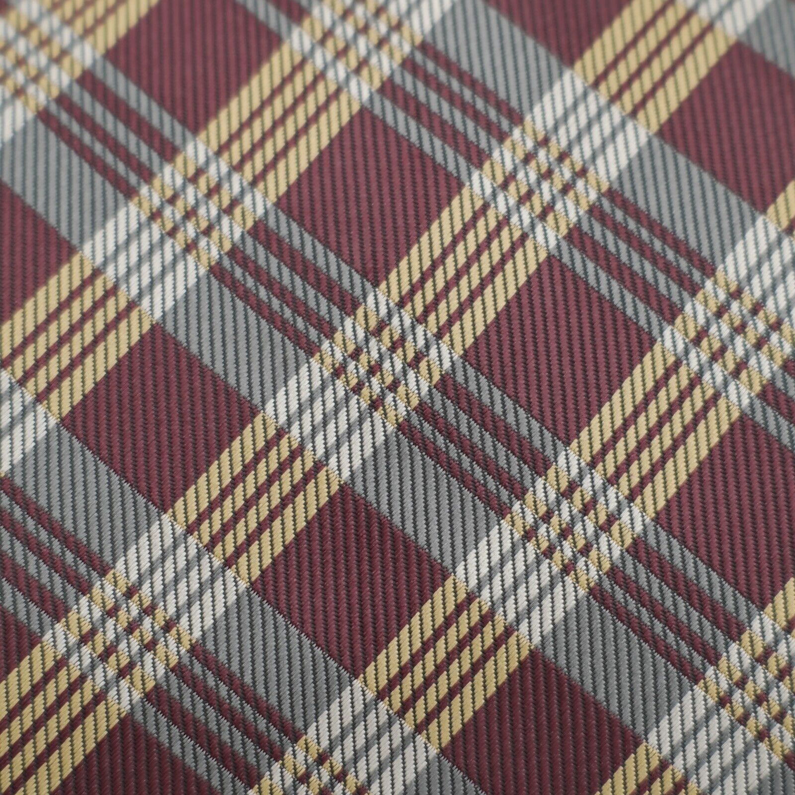 Stafford Stafford Gold Maroon Plaid Woven Polyester Tie Size ONE SIZE - 2 Thumbnail