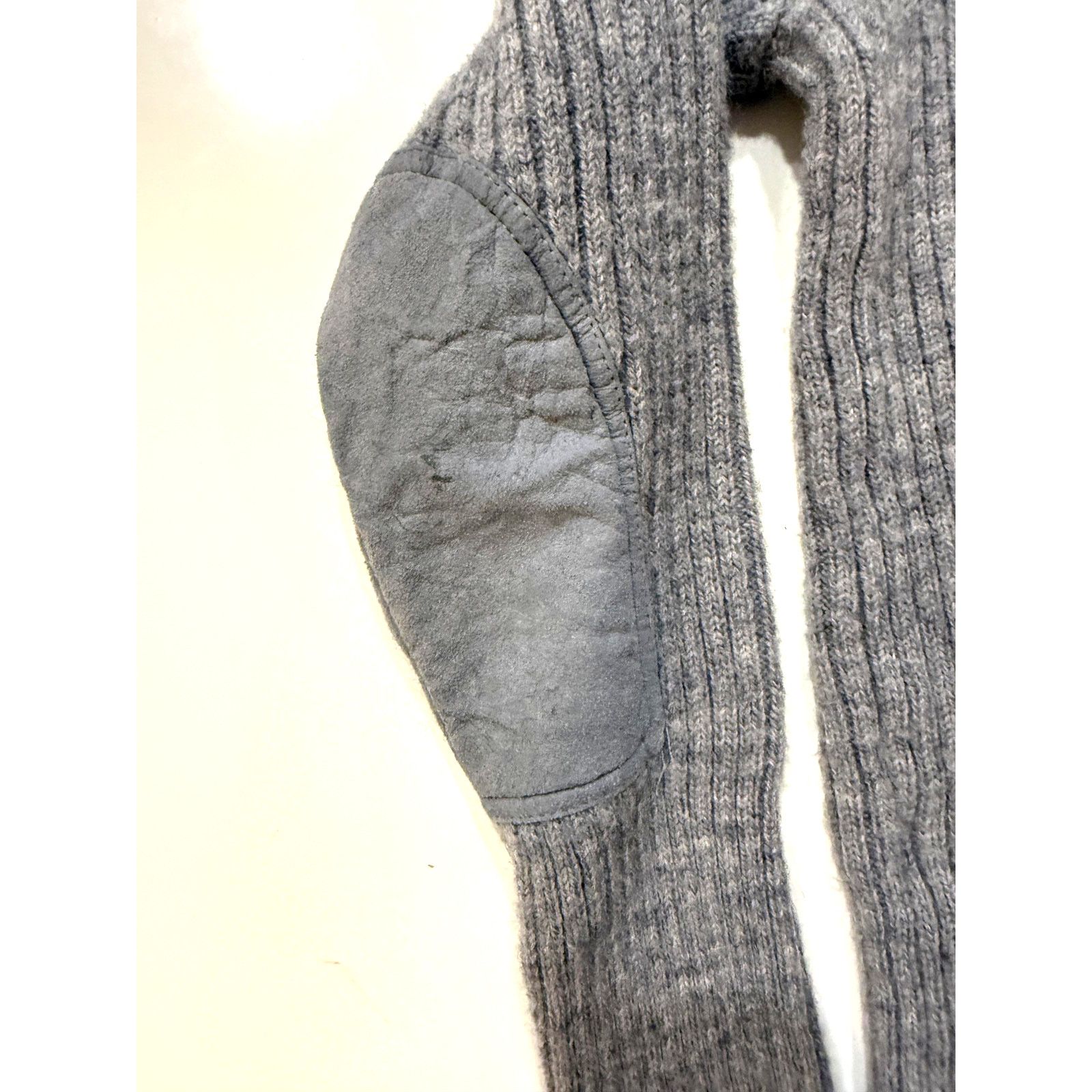 & Other Stories Vintage 100% Wool Sweater Mens SM Gray Suede Patches England Size US S / EU 44-46 / 1 - 4 Thumbnail