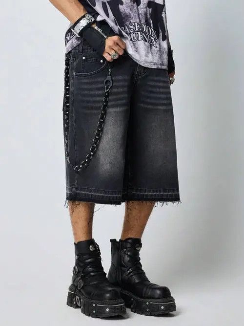Japanese Brand × Vintage OPIUM Y2K Goth rap vintage jorts shorts Size US 34 / EU 50 - 1 Thumbnail
