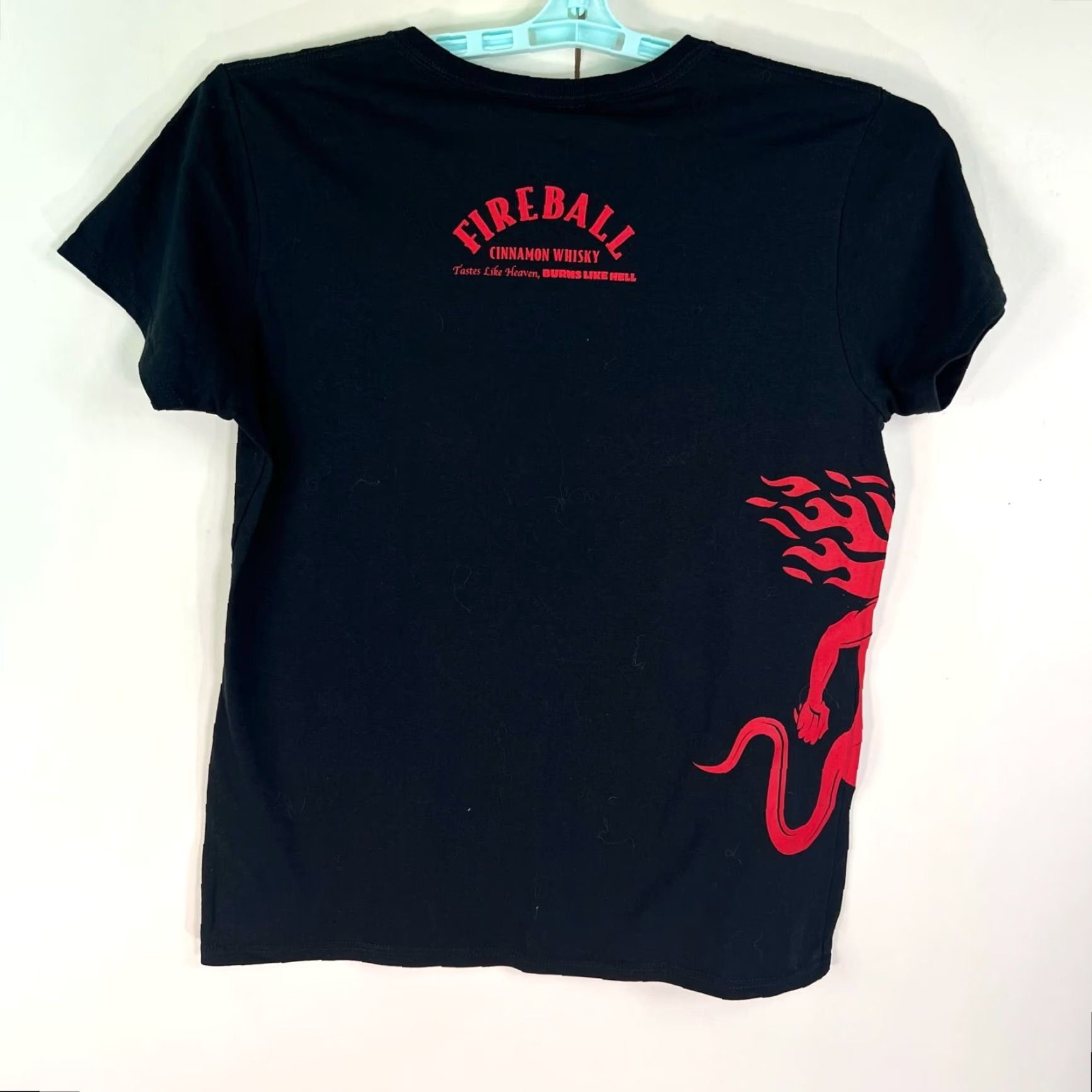 Vintage Fireball Cinnamon Whiskey T Shirt Adult L Black Promo Graphic Tee Men Shirt Size US L / EU 52-54 / 3 - 4 Thumbnail
