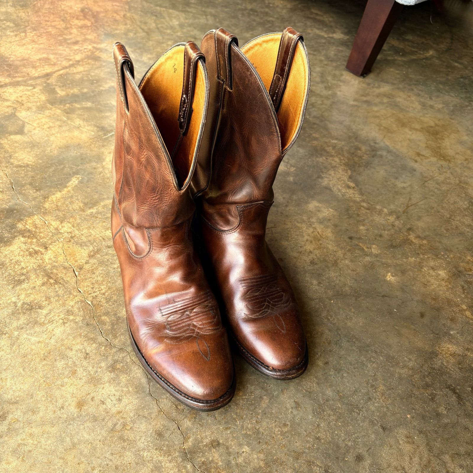Justin Beautiful Vintage Polished Justin Cowboy Boots Size US 10.5 / EU 43-44 - 3 Thumbnail