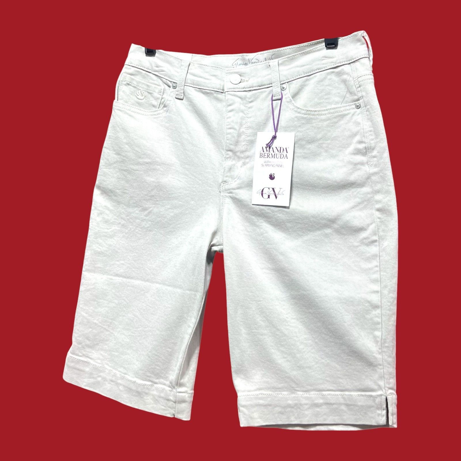 Other Amanda - Women's Classic Rise Stretch Bermuda Shorts - With/ Size 28" / US 6 / IT 42 - 12 Thumbnail