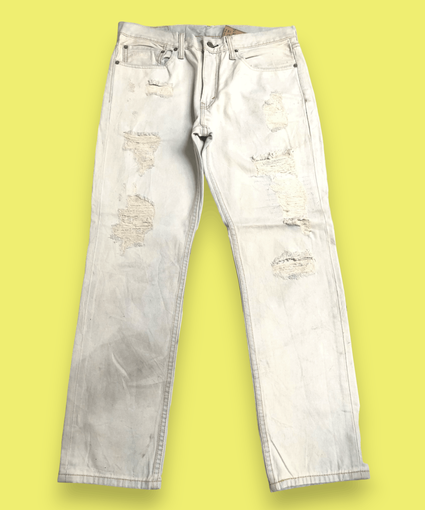 Vintage Levis 511 Distressed Denim White Jeans L524