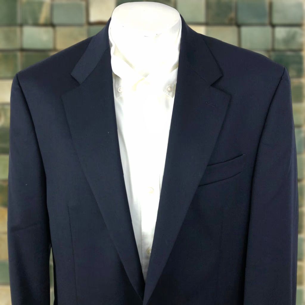 Ralph Lauren Lauren Ralph Lauren Sport Coat Blue 40R Two Button Wool Notch Lapel Men Jacket Blazer Gold Buttons Vintage No Size 40R - 1 Thumbnail