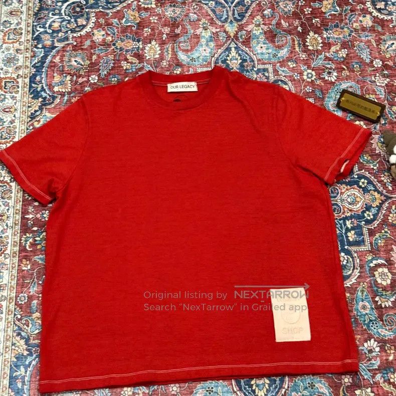 Our Legacy Our Legacy Red T-Shirt, Simple Casual Retro Short Sleeve Size US M / EU 48-50 / 2 - 2 Thumbnail