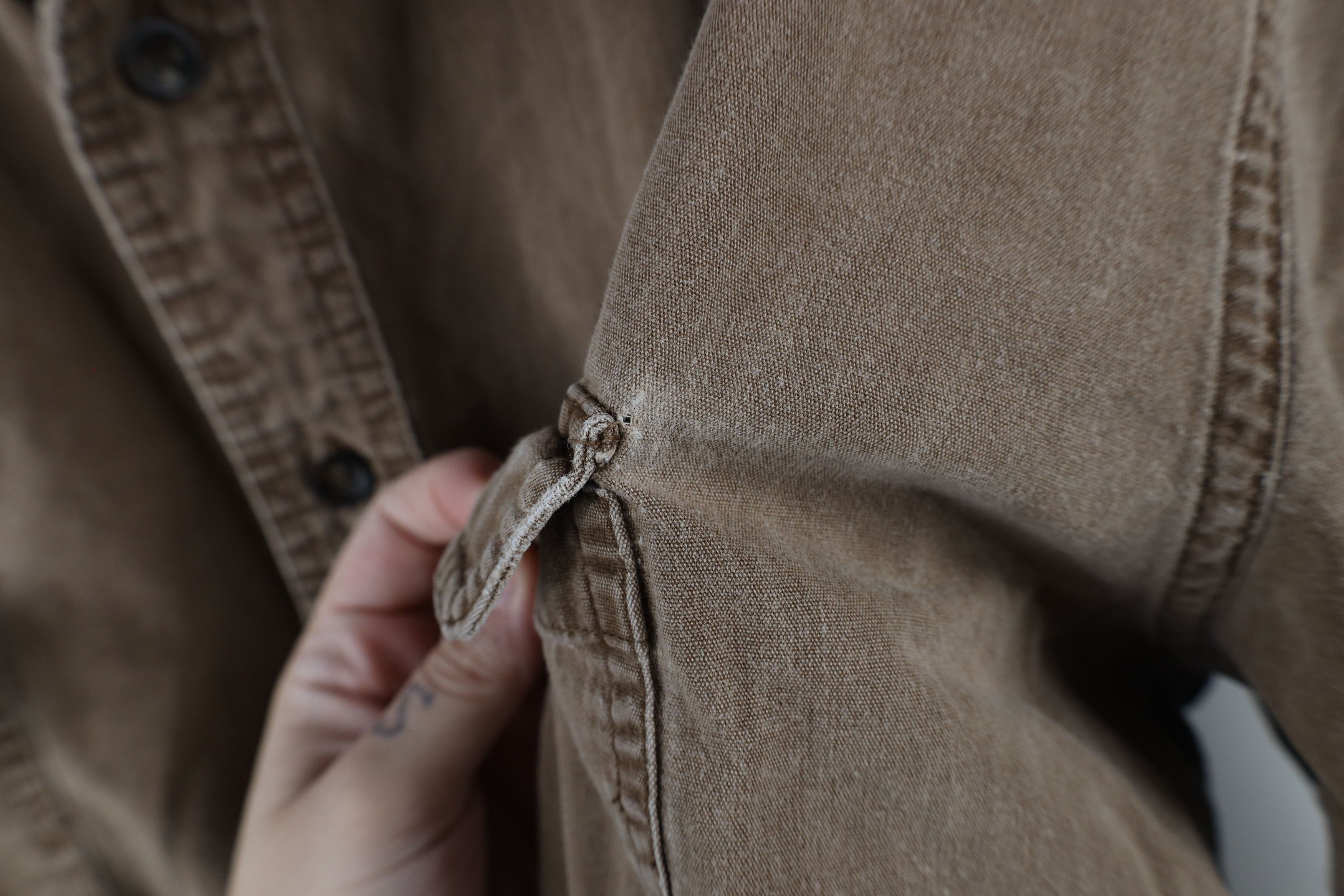 Vintage Vintage 90s Streetwear Stonewash Canvas Button Shirt Brown Size US XXL / EU 58 / 5 - 8 Thumbnail