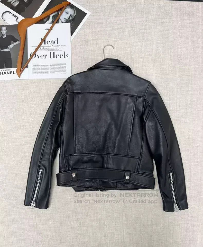 Acne Studios Acne Studios Solid Color Biker Leather Jacket with Zipper Size XS / US 0-2 / IT 36-38 - 3 Thumbnail