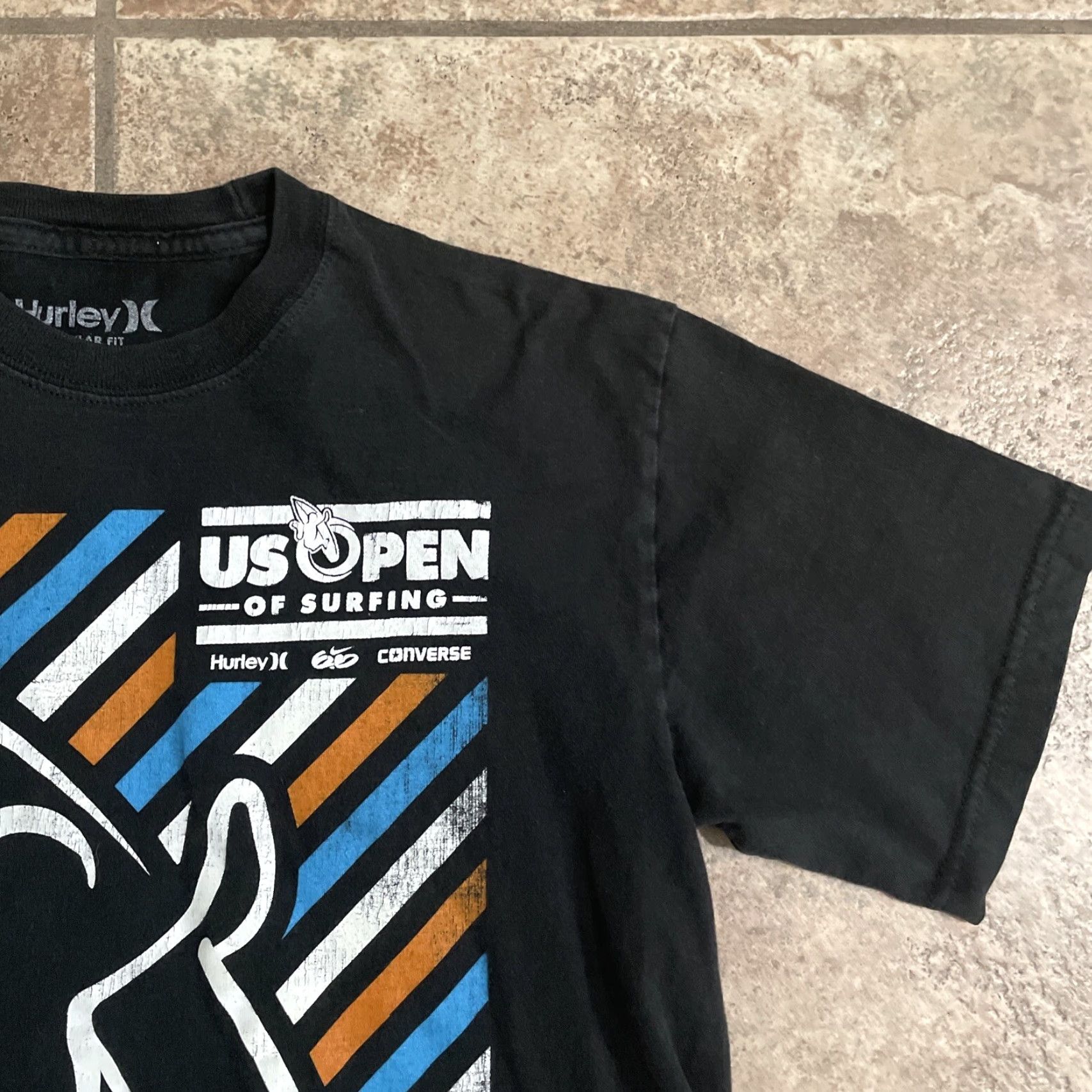 Hurley Hurley Shirt Men M Black US Open of Surfing Graphic Tee Regular Fit Mens Medium Size US M / EU 48-50 / 2 - 2 Thumbnail