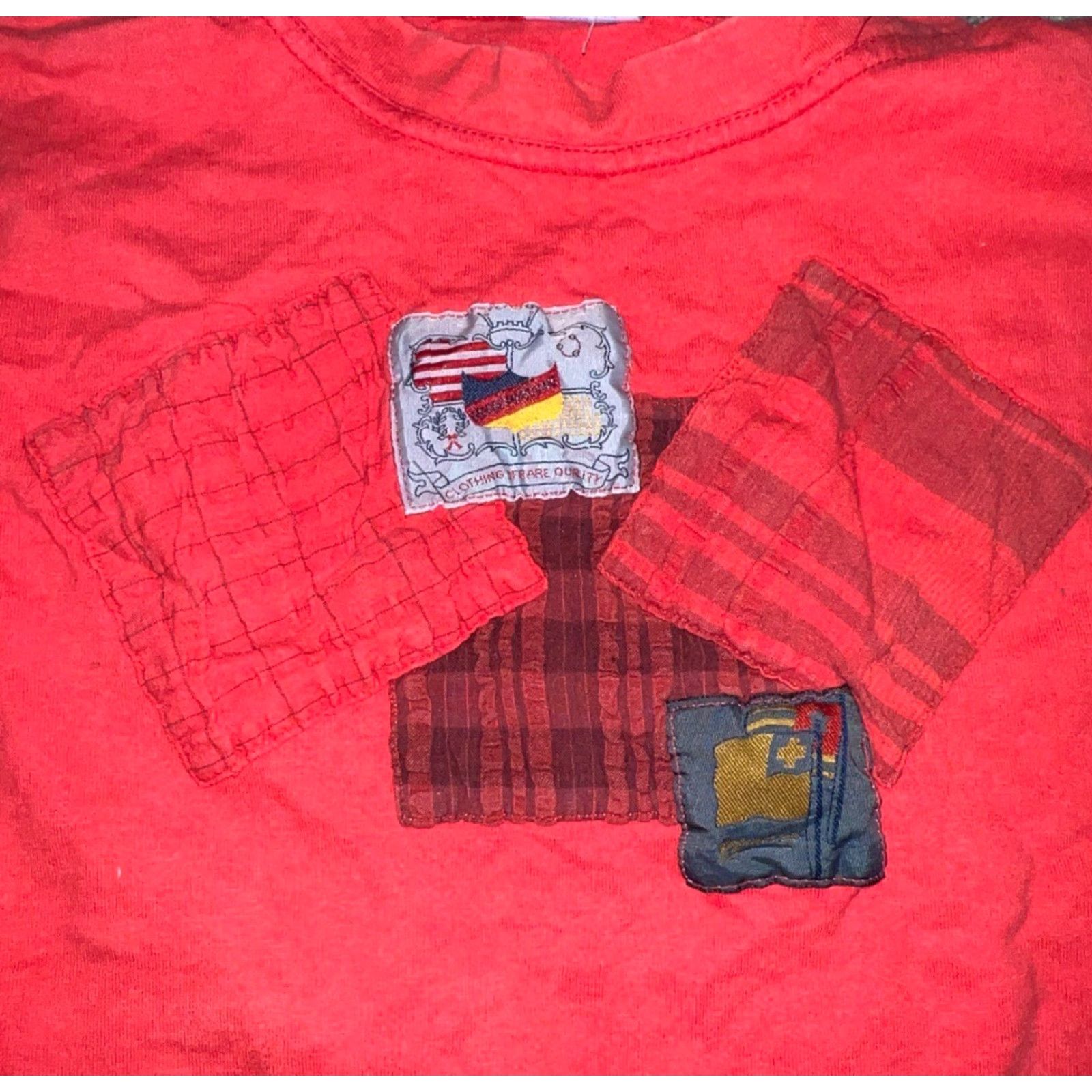 Guess VINTAGE GUESS Red T-Shirt Womens Size 3 USA Longsleeve Shirt Women Size XS / US 0-2 / IT 36-38 - 2 Thumbnail