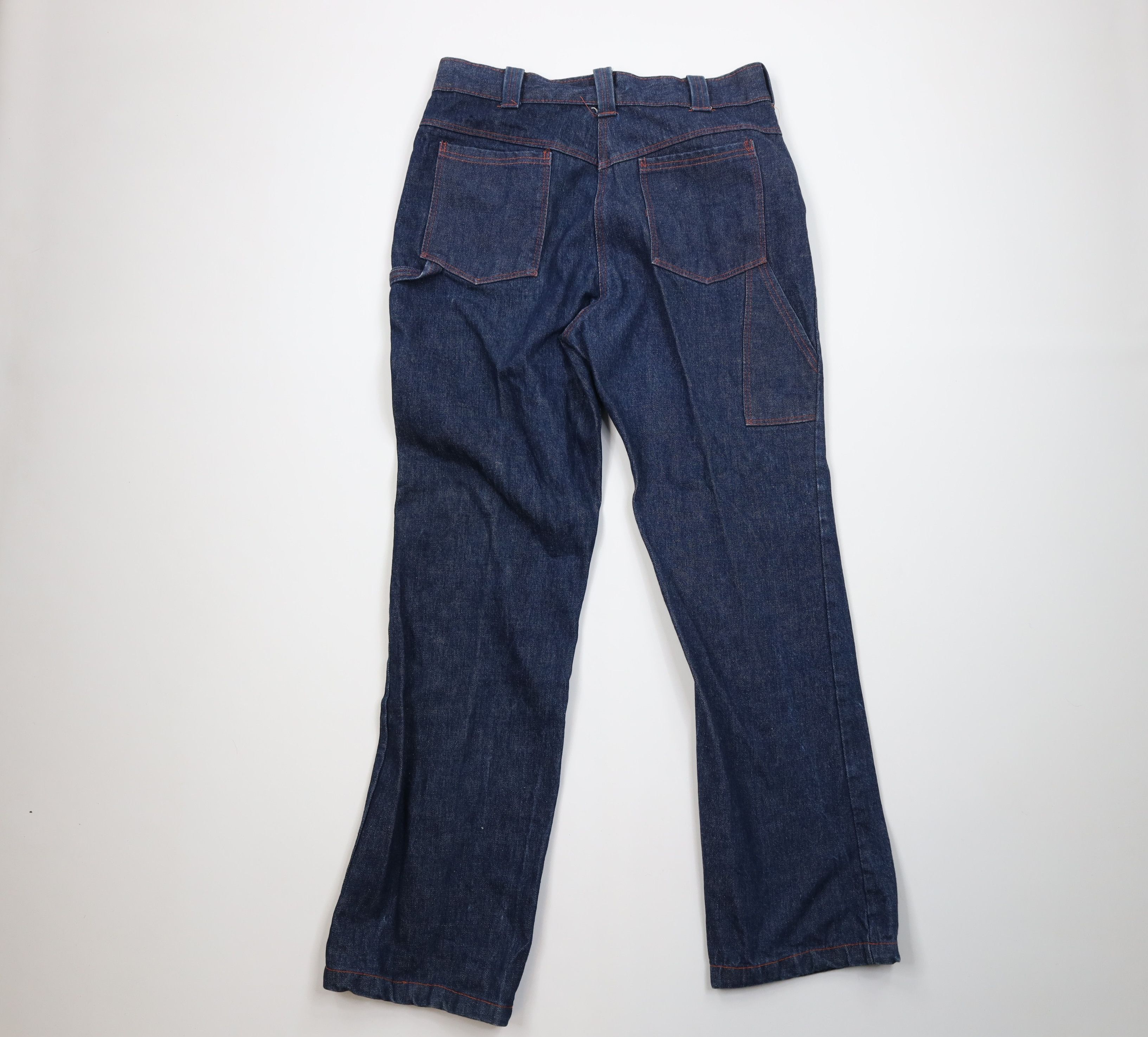 Vintage Vintage 90s Streetwear Wide Leg Dungaree Denim Jeans Indigo Size US 34 / EU 50 - 9 Thumbnail