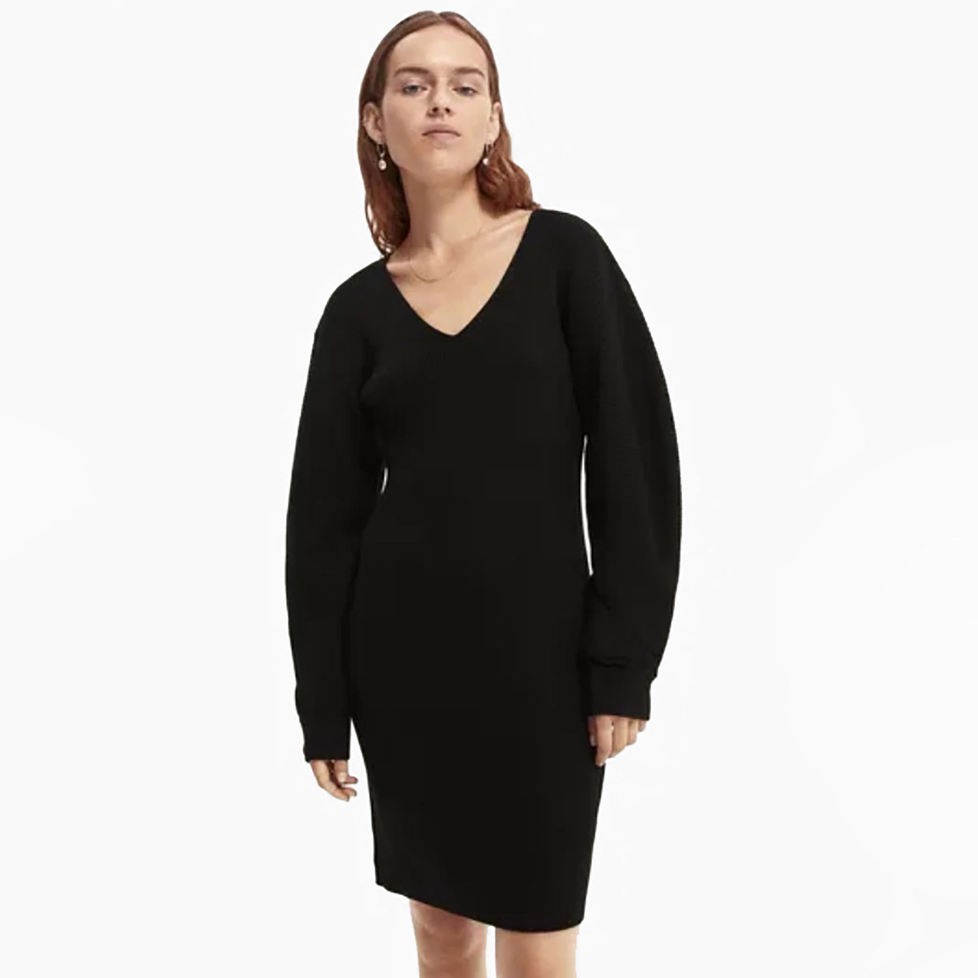 Scotch & Soda Scotch & Soda ribbed knit midi dress in black size S Size S / US 4 / IT 40 - 2 Thumbnail