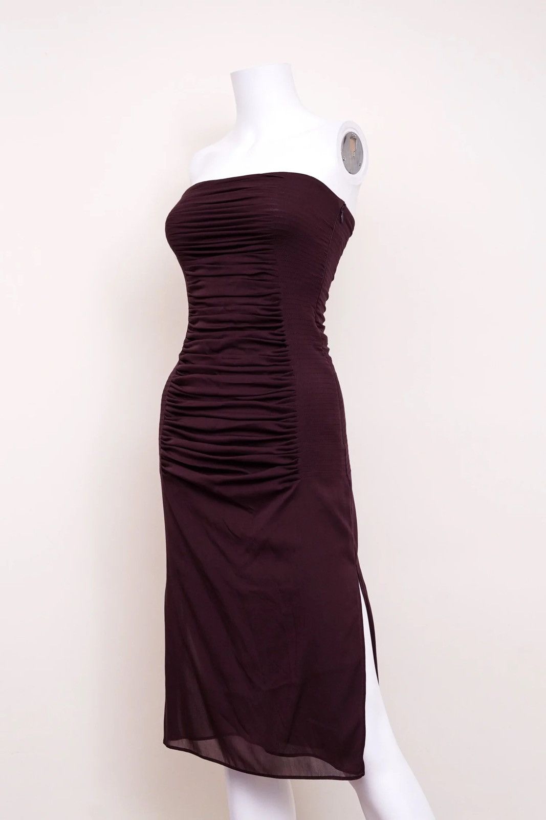 Yves Saint Laurent Yves Saint Laurent by Tom Ford Brown Strapless Mini Dress Size ONE SIZE - 4 Thumbnail
