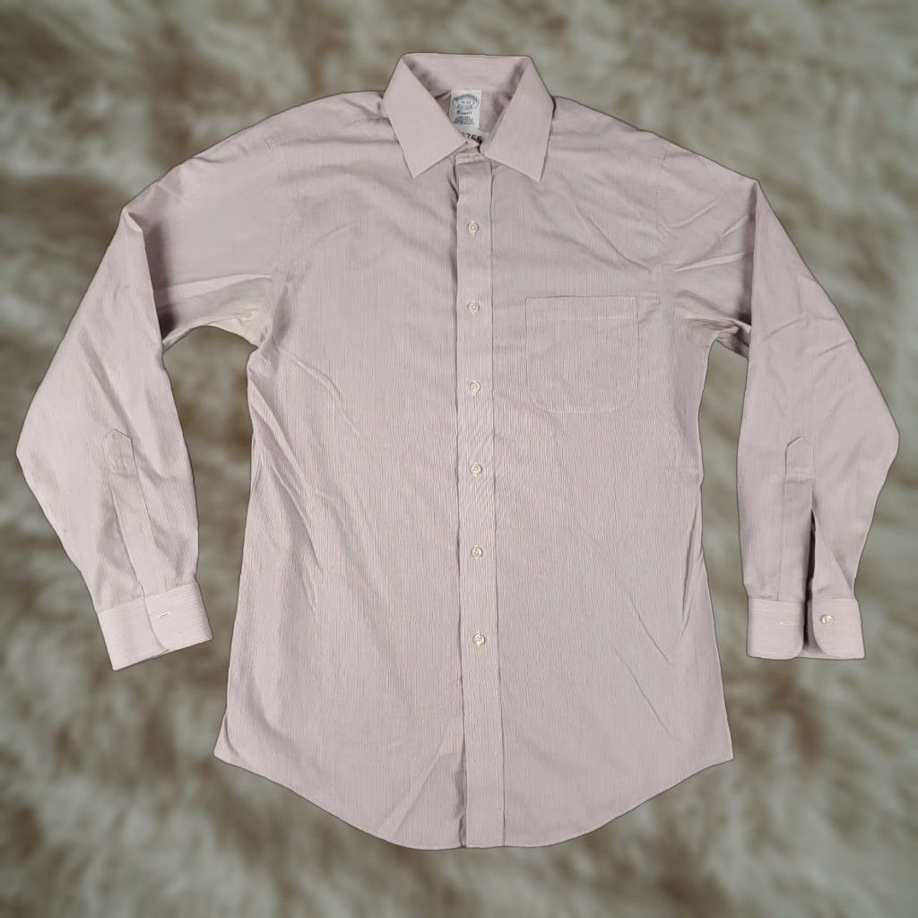 Brooks Brothers Brooks Brothers Dress Shirt Mens 15 Red Striped Long Sleeve Button Up Casual Workwear Size 40R - 1 Thumbnail