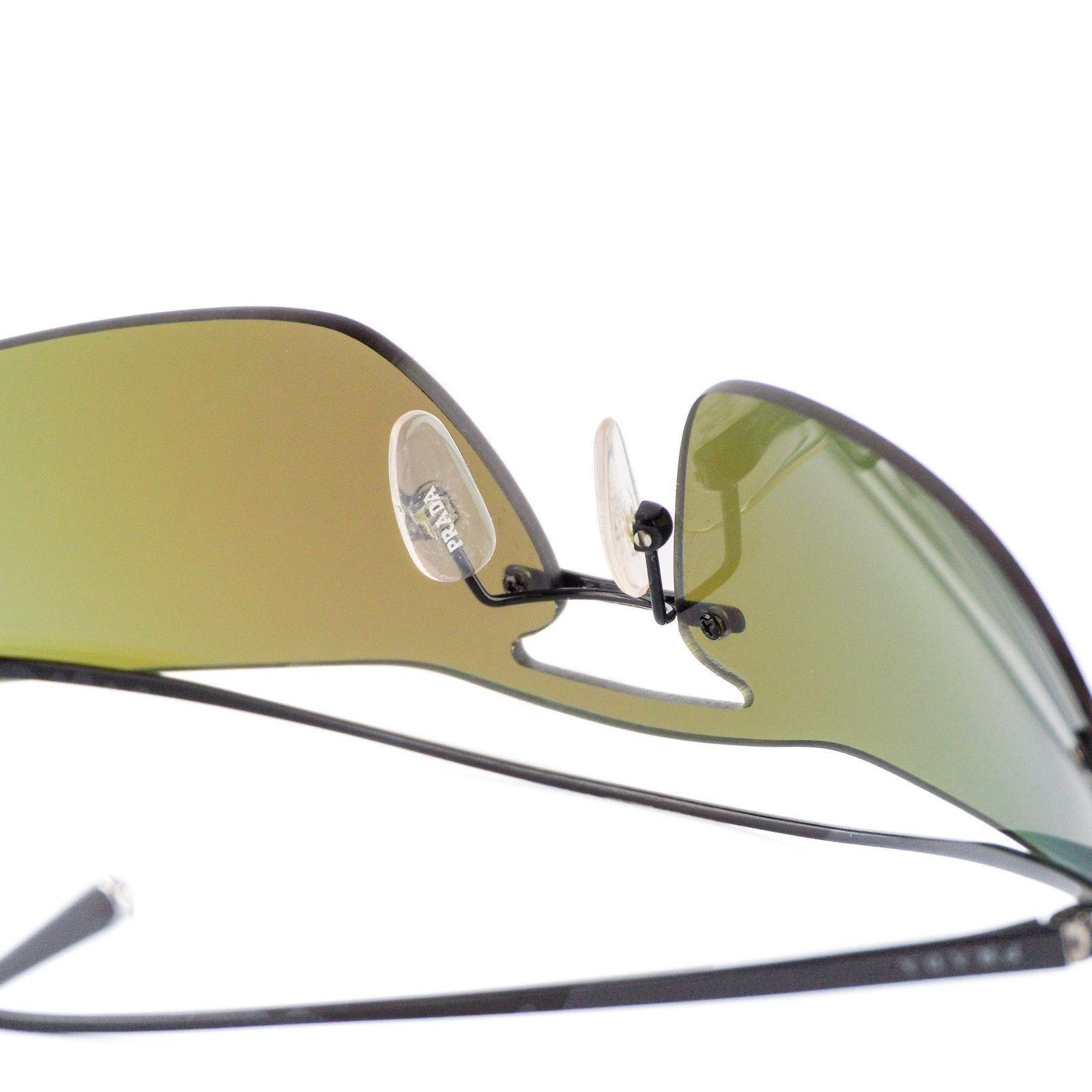 Prada Prada SPR 61V Silver Logo Gradient Lenses Rimless Sunglasses Size ONE SIZE - 8 Thumbnail