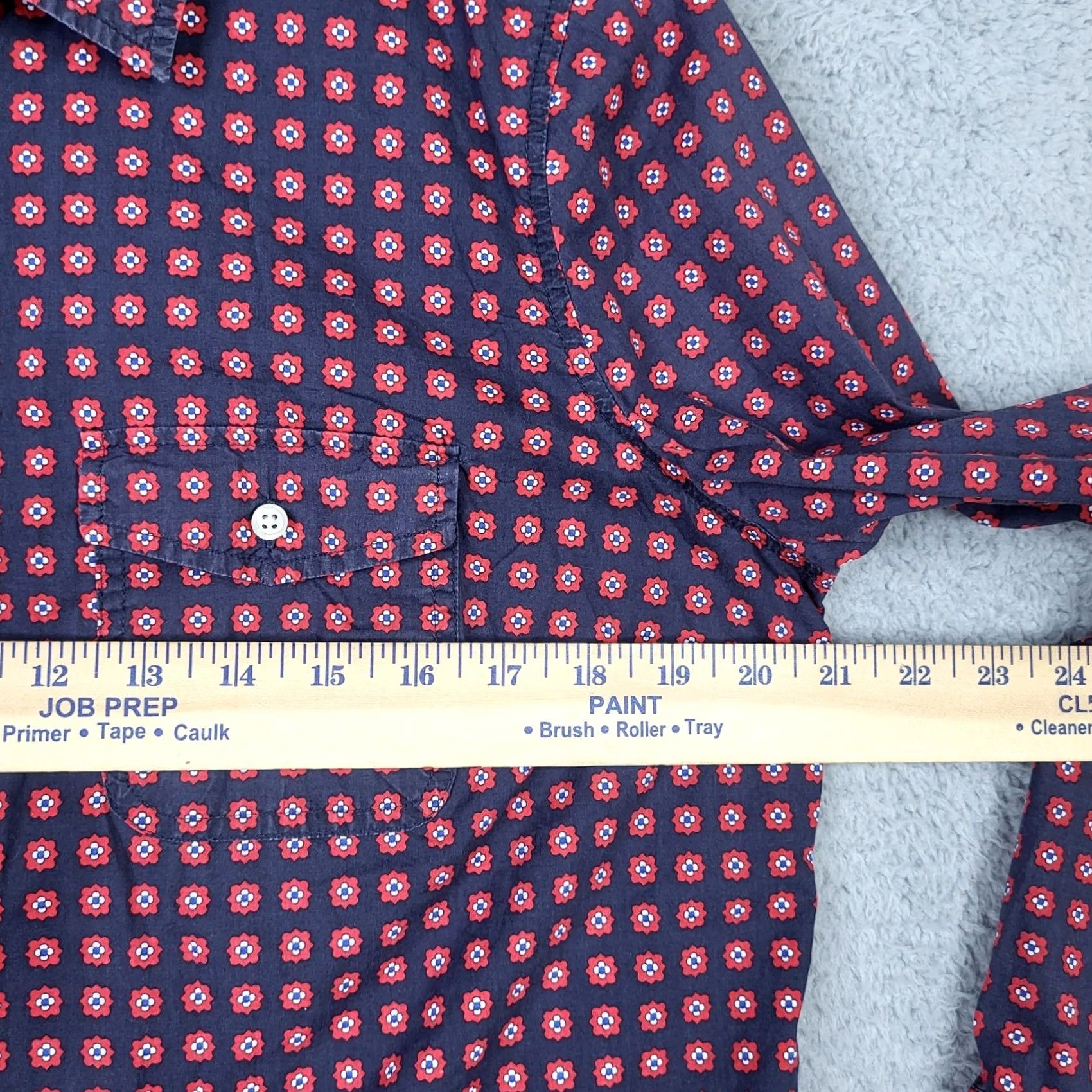 Talbots TALBOTS Button-Up Shirt Geometric Pattern Blue Orange Vintage/Retro Casual Casual Womens Sz 14 Adult Regular Long Sleeve Size XL / US 12-14 / IT 48-50 - 3 Thumbnail