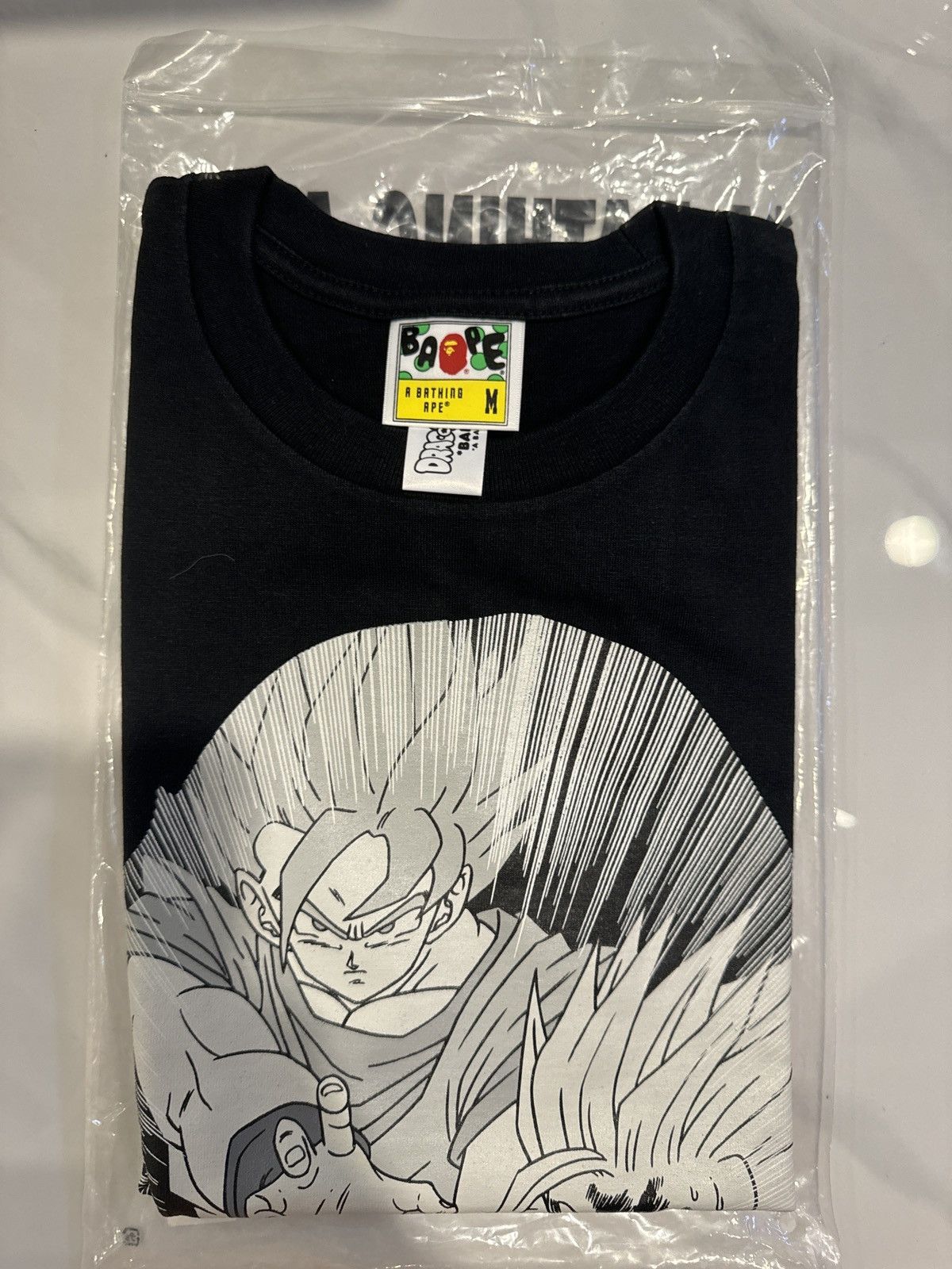 Image of Bape X Dragonball Z Super Saiyan Tee in Black, Men's (Size 2XL)