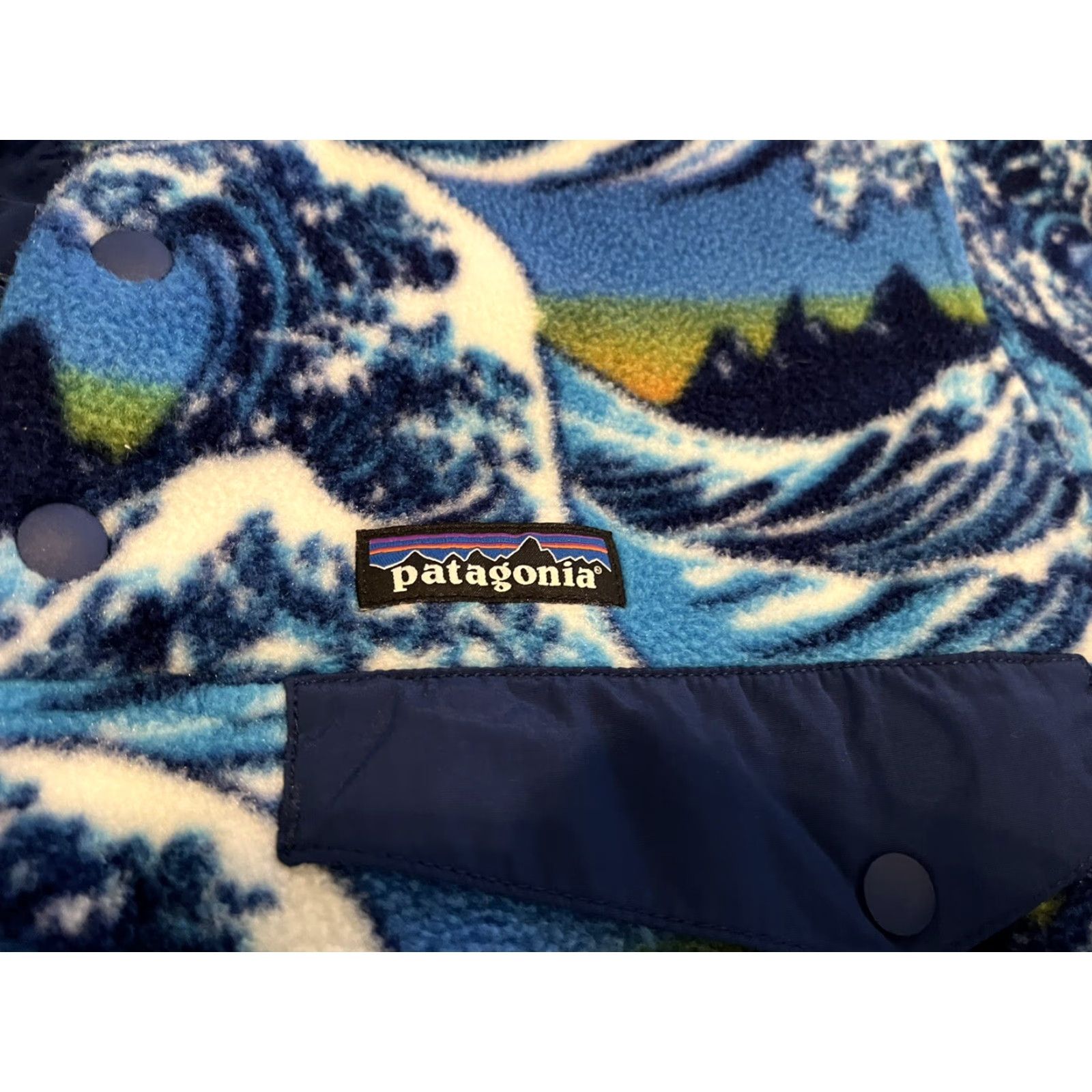 Patagonia Patagonia Synchilla Snap-T Fleece Pullover Sweater Mens XXS Ocean Waves Blue Size US XXS / EU 40 - 3 Thumbnail
