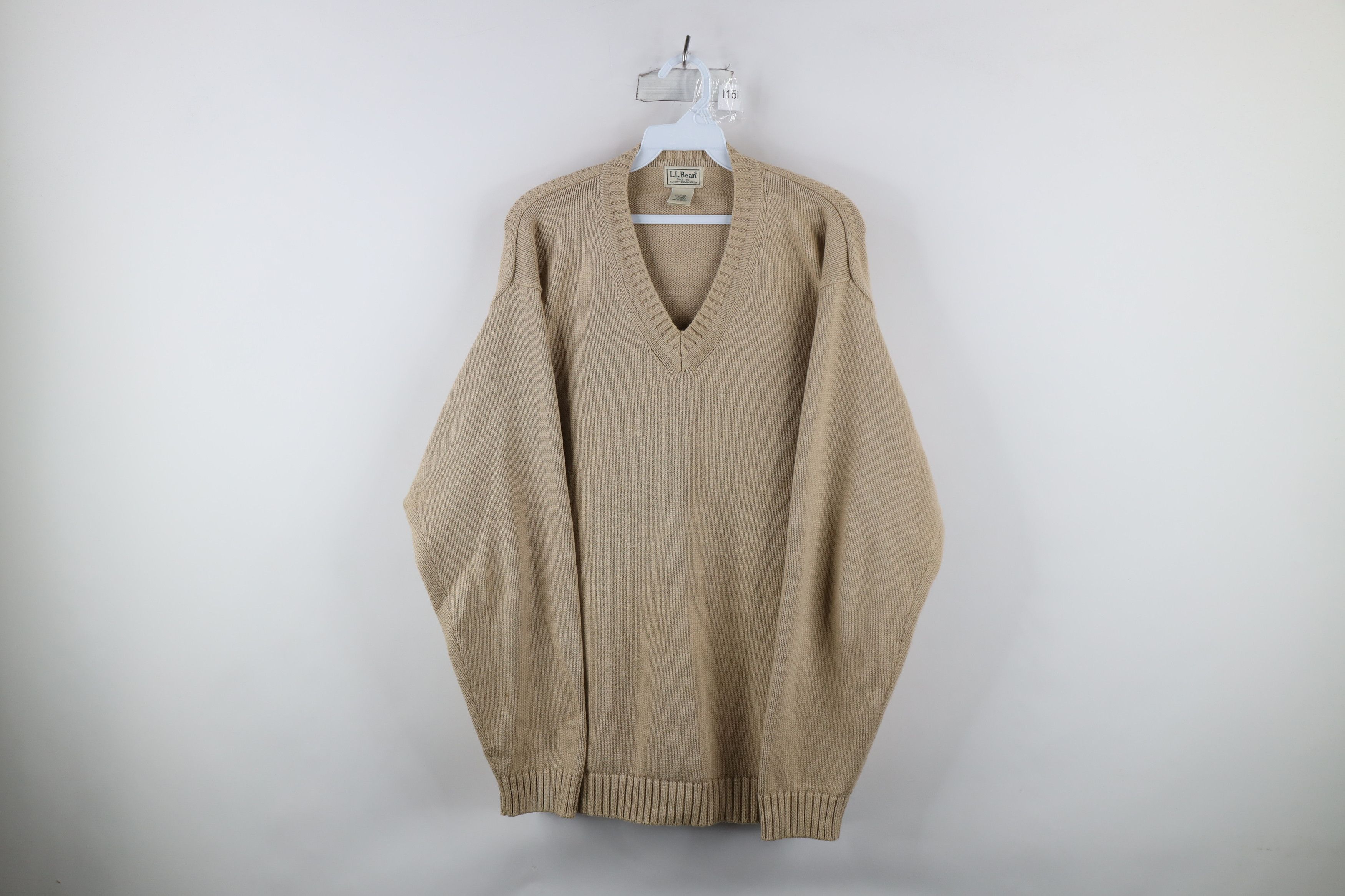 L.L. Bean × Vintage Vintage 90s LL Bean Cotton Knit V-Neck Sweater