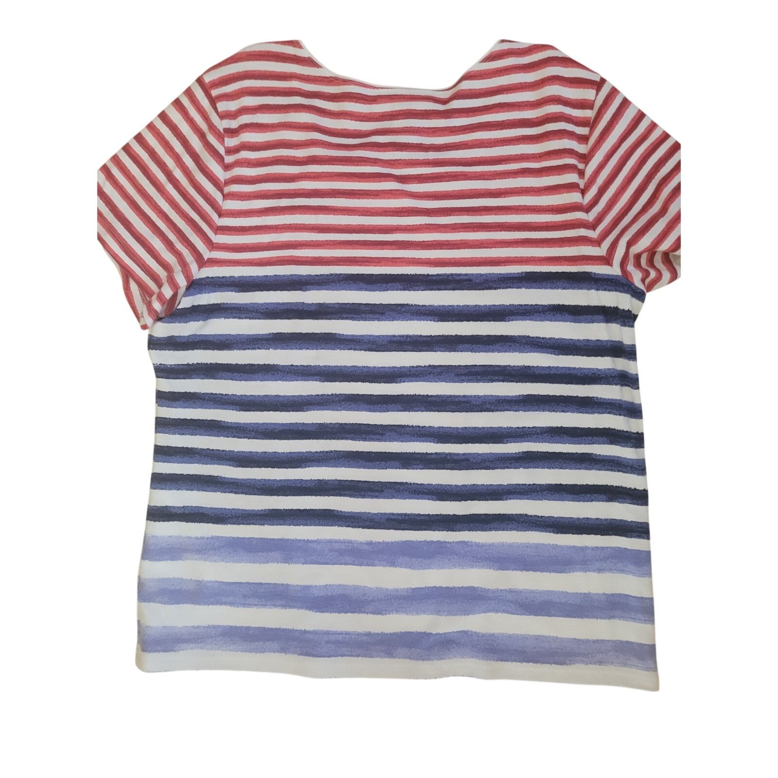 Other Karen Scott Red/Blue Shirt Stars and Stripes Sz 2X Size XXL / US 16-18 / IT 52-54 - 4 Thumbnail