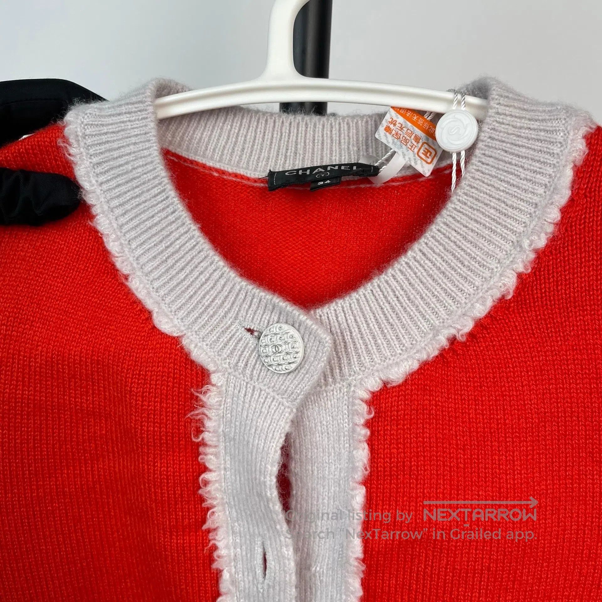 Chanel Chanel Red Cashmere Knit Cardigan| Size XXS / US 00 / IT 34 - 9 Thumbnail
