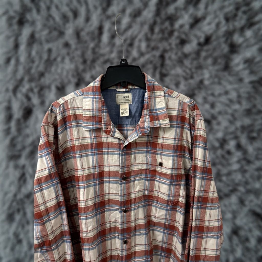 Vintage VINTAGE LL Bean Beanflex Flannel Shirt Mens L Red Traditional Fit Button Down Size US L / EU 52-54 / 3 - 1 Thumbnail