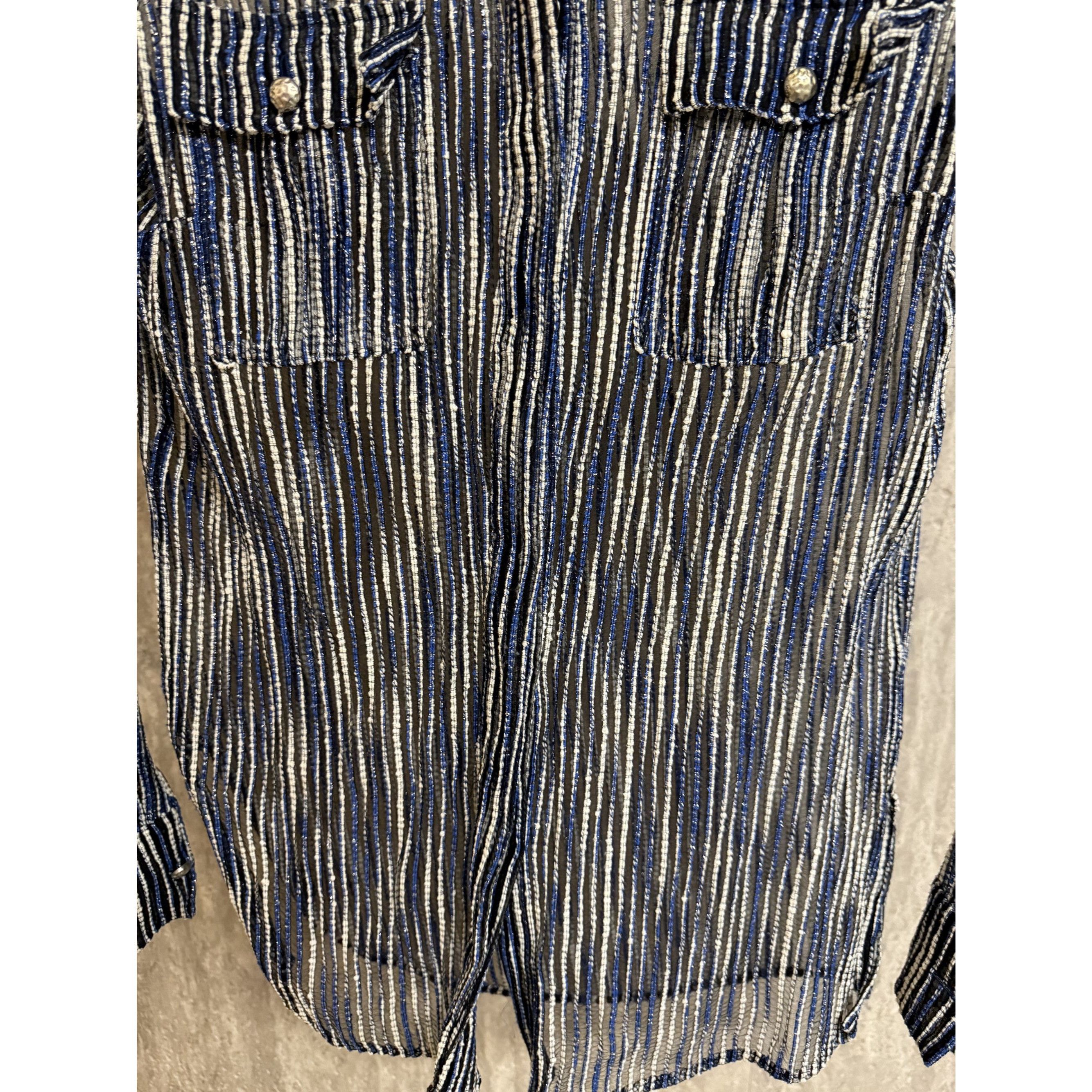 Chanel Chanel Sheer Striped Button-Up Shirt Size 36 Size XS / US 0-2 / IT 36-38 - 9 Thumbnail