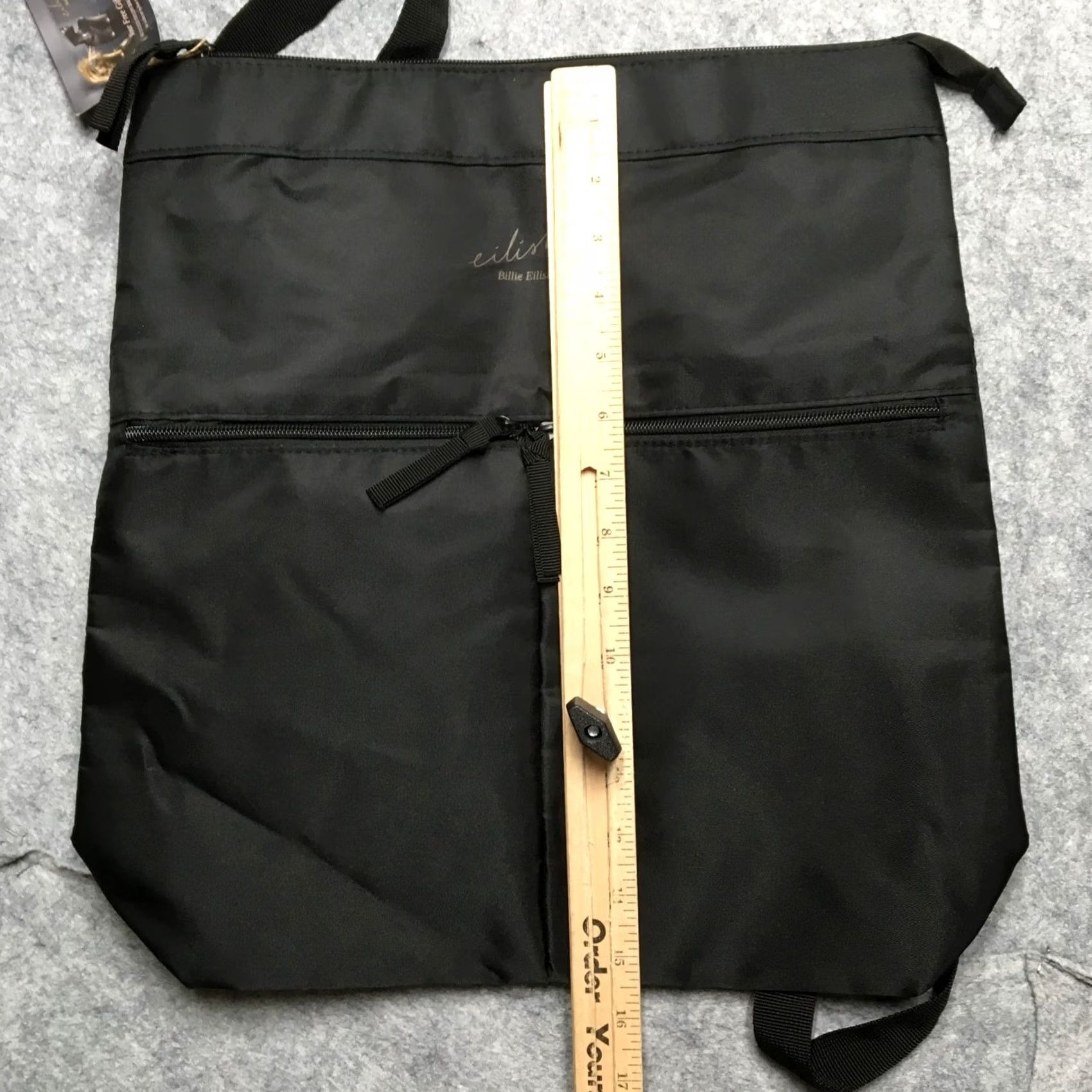 No. 21 eilish No. 2 Backpack Tote Bag Black Zippered Lightweight NWT Womens Medium Nylon Pattern Solid Bag Size ONE SIZE - 7 Thumbnail