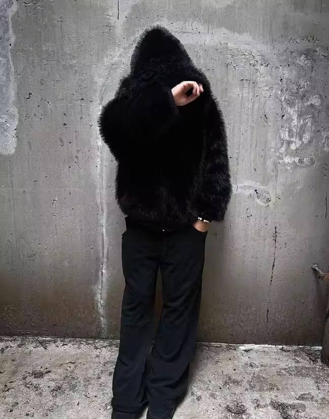 Japanese Brand × Vintage fall-winter two-way plush hooded jacket Size US XL / EU 56 / 4 - 6 Thumbnail