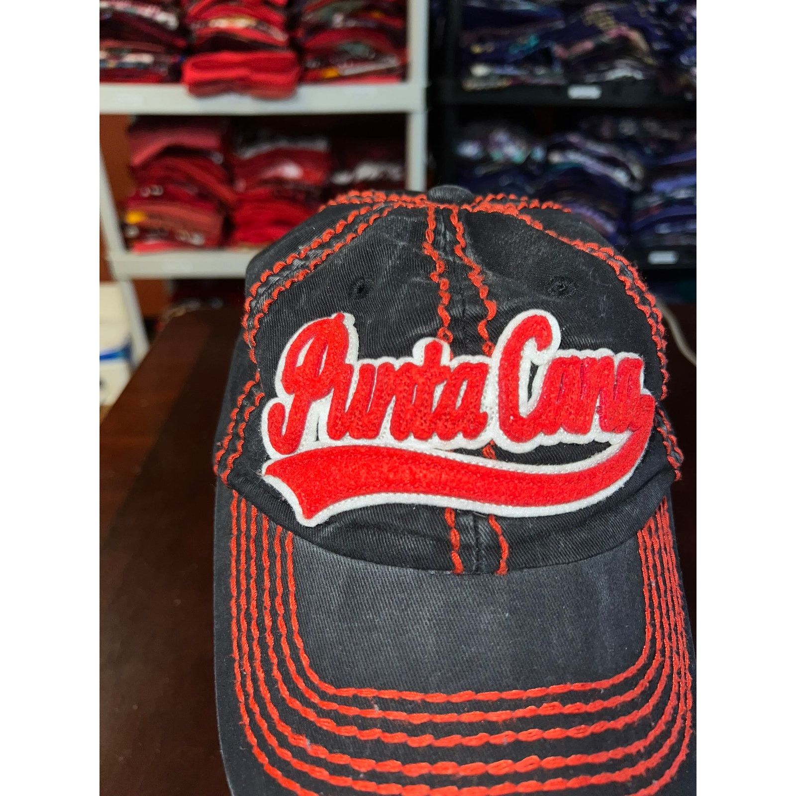 Robin Ruth Robin Ruth Hat Punta Cana Black Red Cap Headwear Size ONE SIZE - 2 Thumbnail