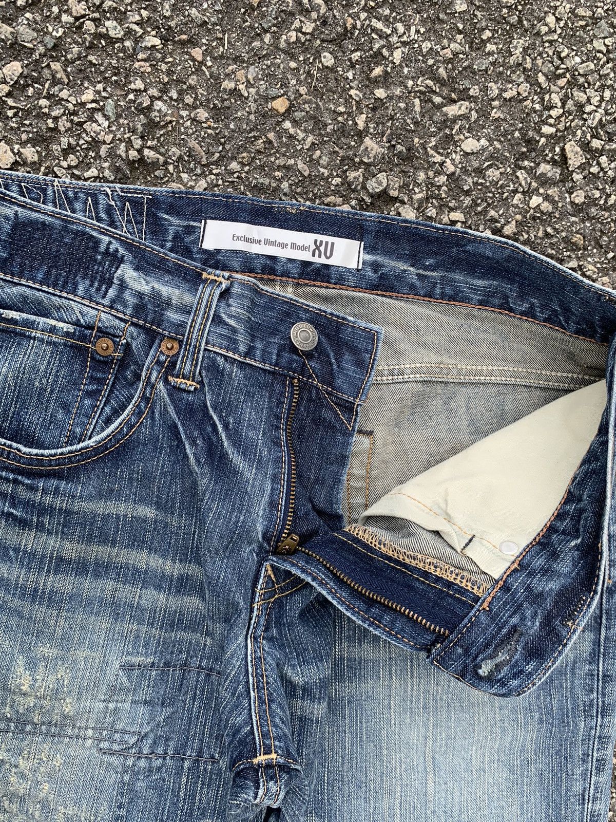 Edwin FLARE💥 EDWIN XV PUNK FADED RUSTY JAPANESE DISTRESSED DENIM🎌☠️ Size US 30 / EU 46 - 17 Thumbnail