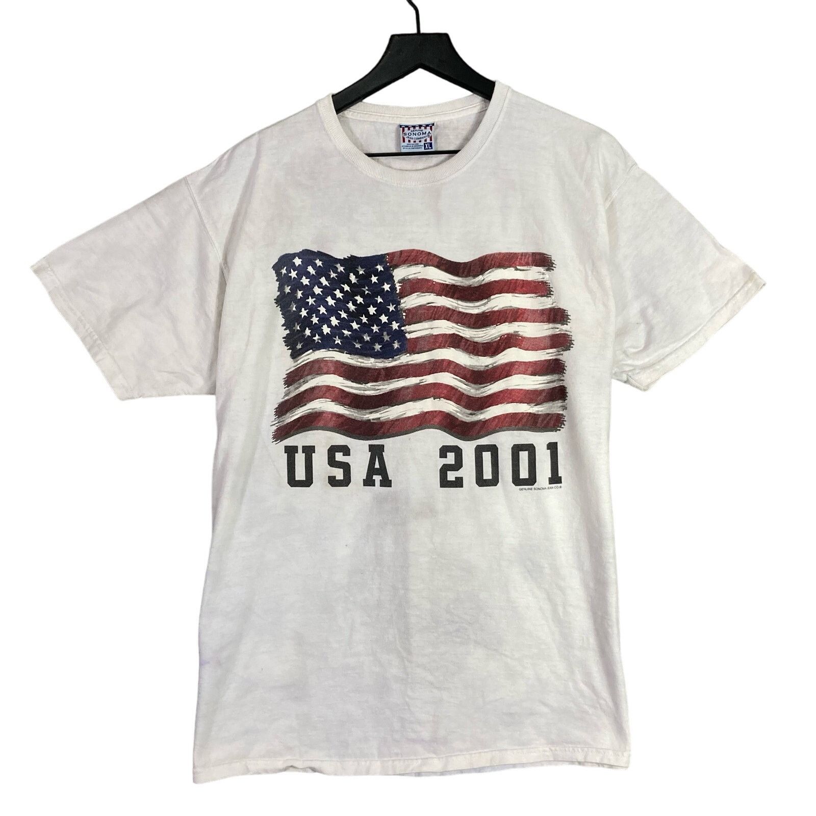 Sonoma Vintage September 11 2001 Men's XL White American Flag Tee Size US XL / EU 56 / 4 - 1 Thumbnail