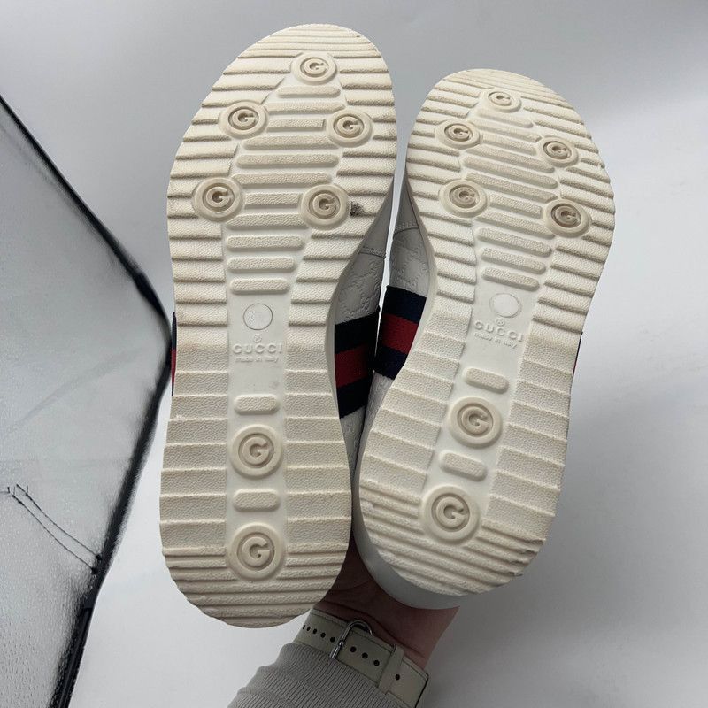 Gucci Gucci White GG Pattern Leather Sneakers Size US 9.5 / EU 42-43 - 4 Thumbnail