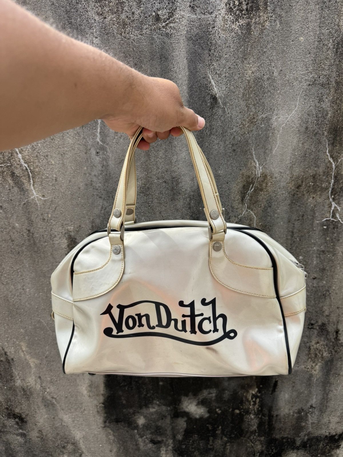 Vintage × Von Dutch 2000s Y2K VON DUTCH Bowling Hand Bag White Size ONE SIZE - 13 Thumbnail