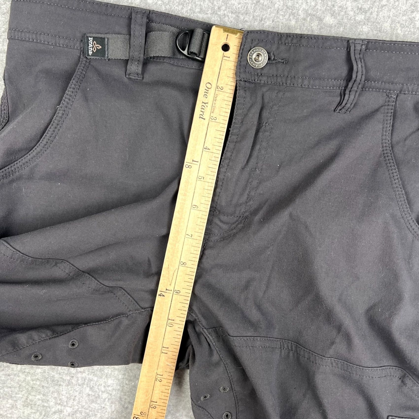 Prana Prana Zion II Pants Mens 31x30 Grey Hiking Belt Roll Snap Up Straight Stretch Size US 31 - 7 Thumbnail