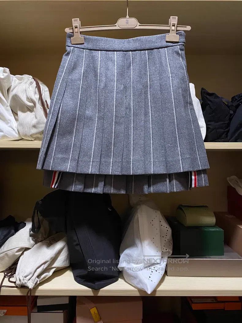 Thom Browne Thom Browne Classic Wool Pleated Skirt Size 25" / US 0 / IT 36 - 1 Thumbnail