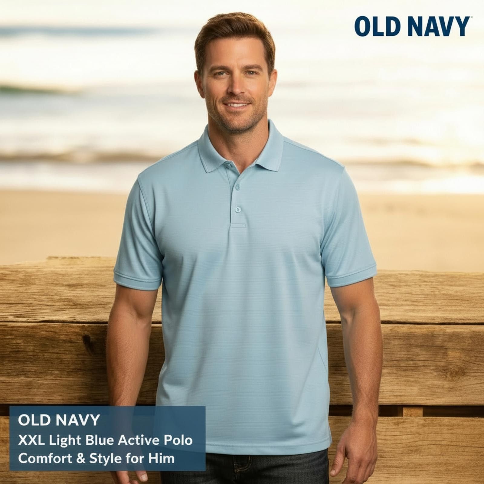 Old Navy Old Navy XXL Light Blue Active Polo Shirt Size US XXL / EU 58 / 5 - 1 Thumbnail