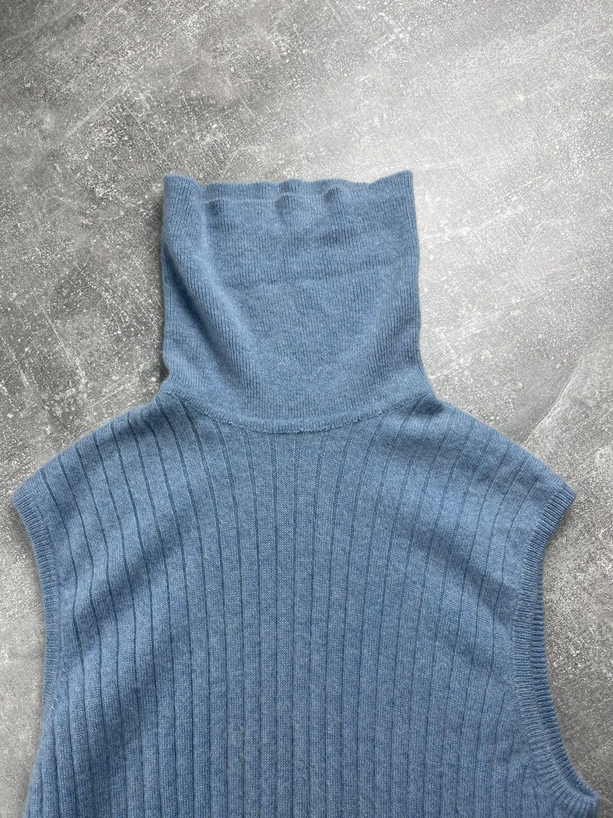 Loro Piana Loro Piana Cashmere Sleeveless Turtleneck Knit Light Blue Size L / US 10 / IT 46 - 8 Thumbnail
