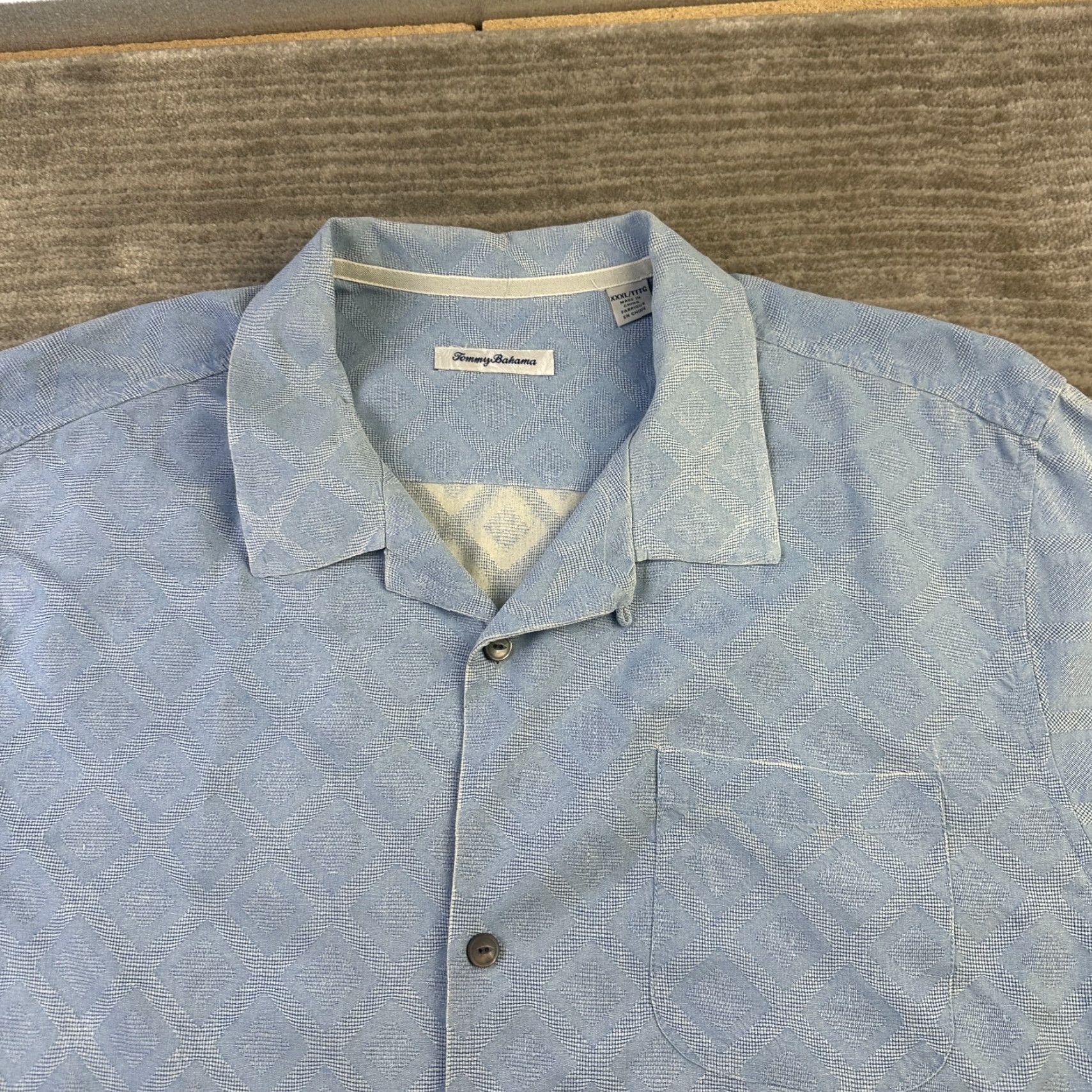 Tommy Bahama Tommy Bahama Shirt Mens 3XL Blue Silk Floral Camp Textured Size US XXL / EU 58 / 5 - 3 Thumbnail