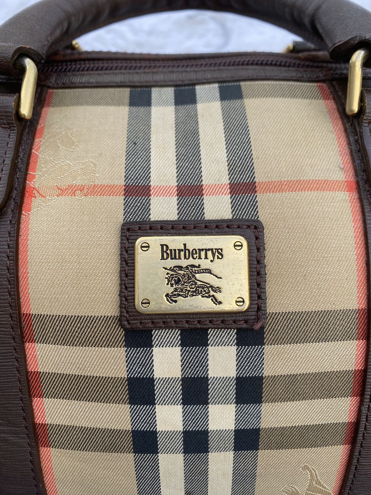Rare Vintage 90s Burberry Nova Check Speedy Hand Bag