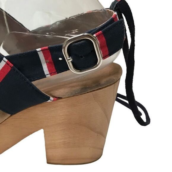 Free People Free People Monaco Boho navy striped wrap clog 39/9 Size US 9 / IT 39 - 7 Thumbnail