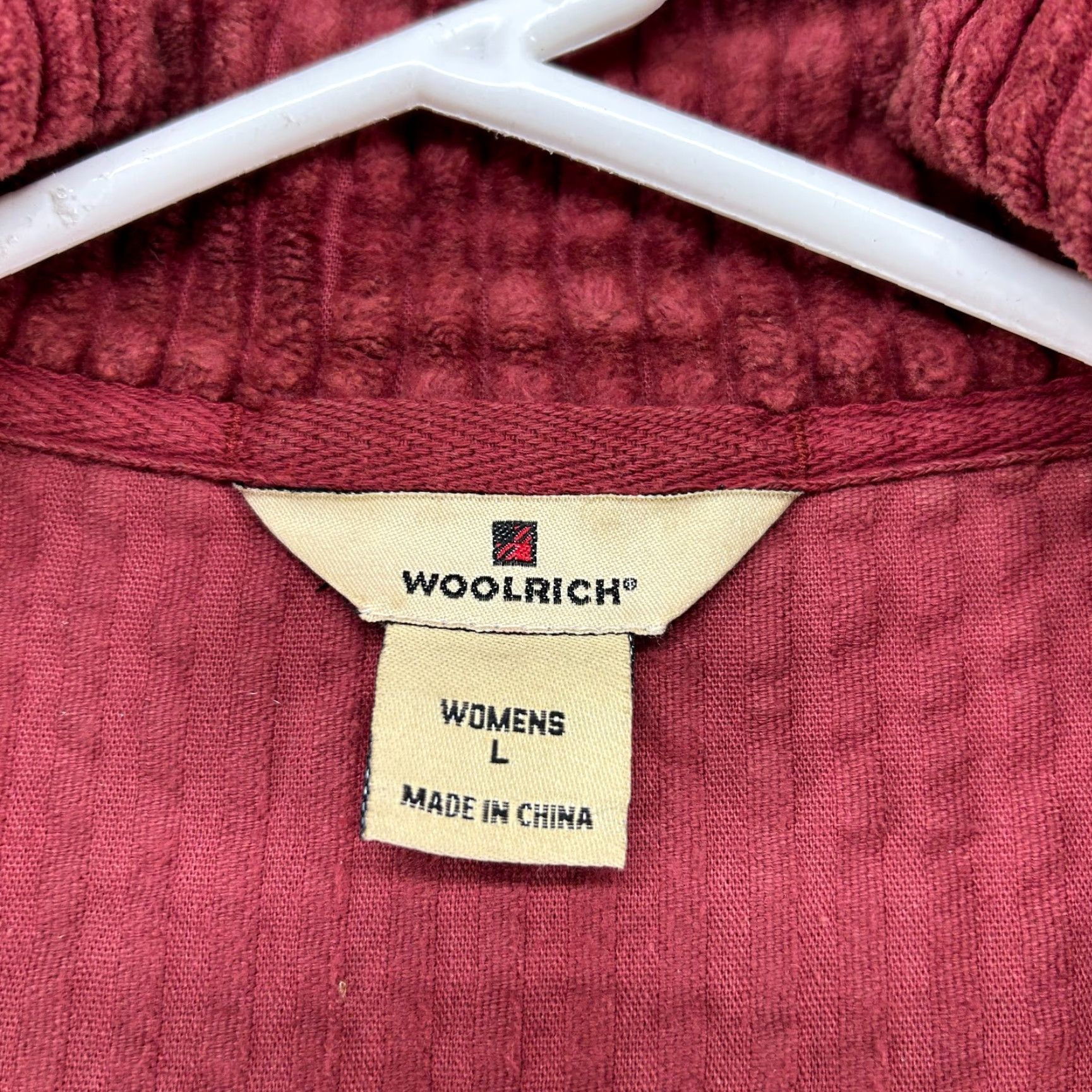 Vintage VINTAGE Woolrich Jacket Womens L Red Corduroy Full Zip Cropped Thick Cotton Y2K Size L / US 10 / IT 46 - 7 Thumbnail