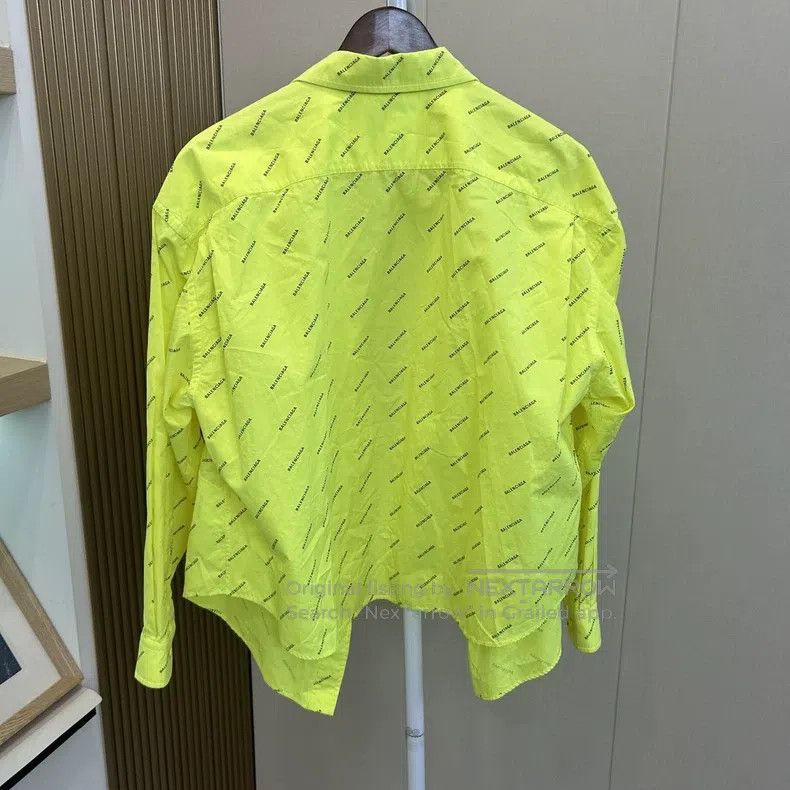 Balenciaga Balenciaga Fluorescent yellow logo long-sleeved shirt Size XXS / US 00 / IT 34 - 2 Thumbnail