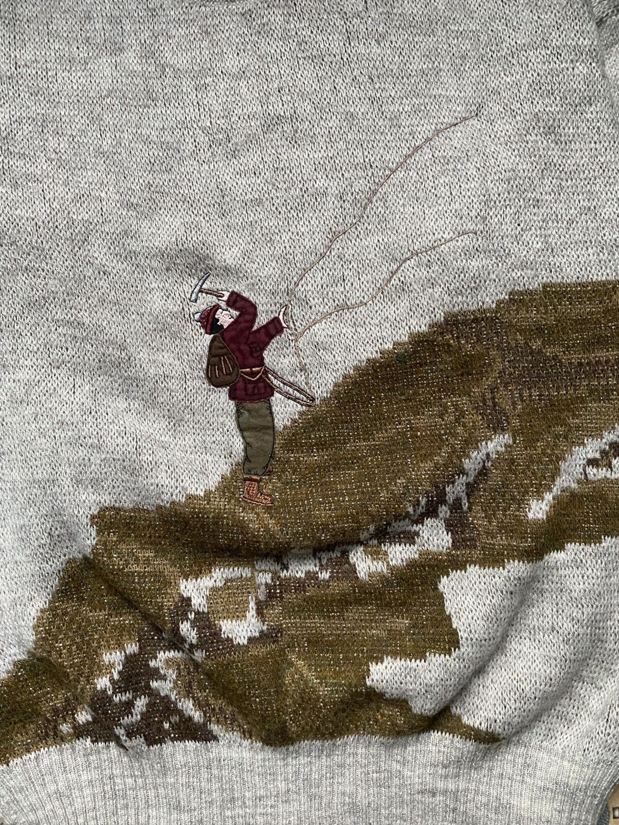 Other Vintage 90's Mountaineering Scenic Art Knit Sweater Size US L / EU 52-54 / 3 - 4 Thumbnail