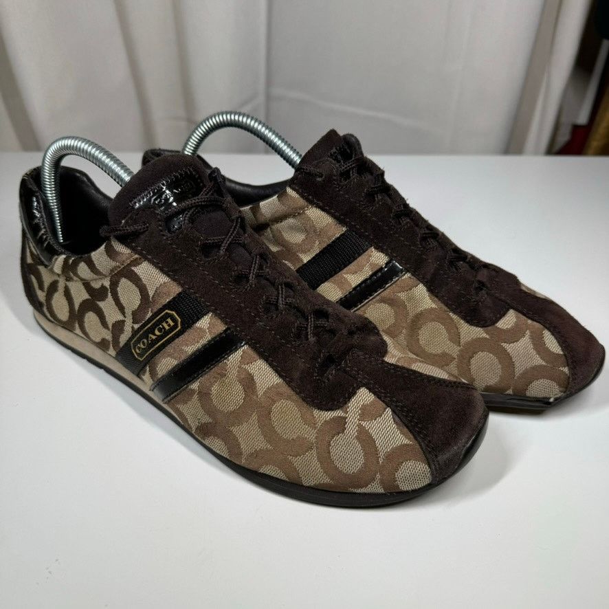 Coach Coach Kathleen Sneakers 10M Signature Logo Canvas Suede Size US 10 / IT 40 - 3 Thumbnail