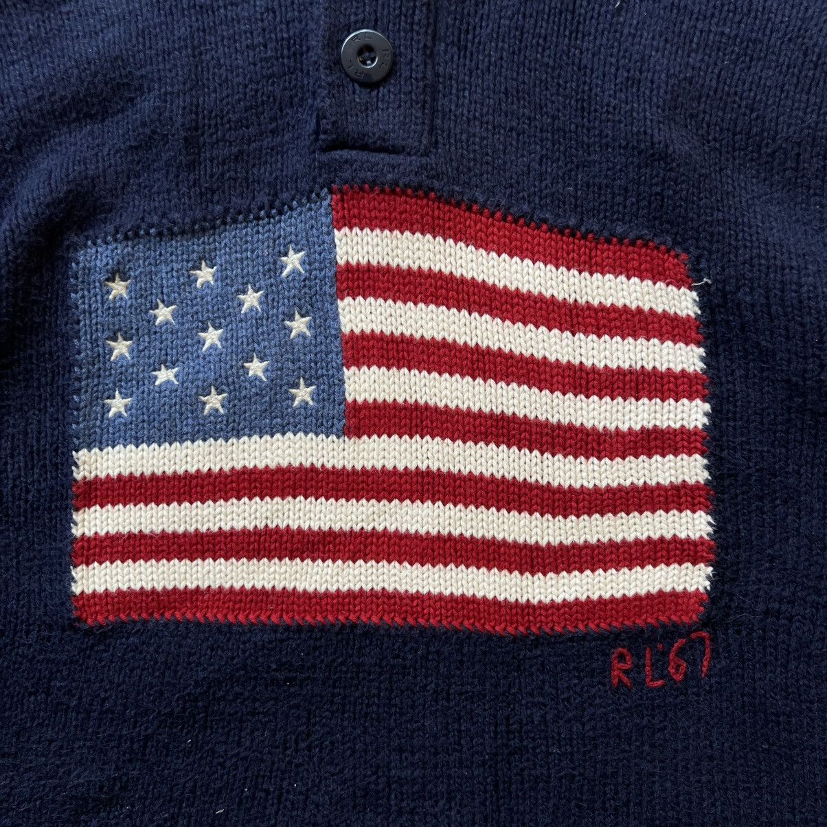 Designer × Polo Ralph Lauren × Vintage Vintage Polo Ralph Lauren American Flag Knit Sweater Size US S / EU 44-46 / 1 - 5 Thumbnail