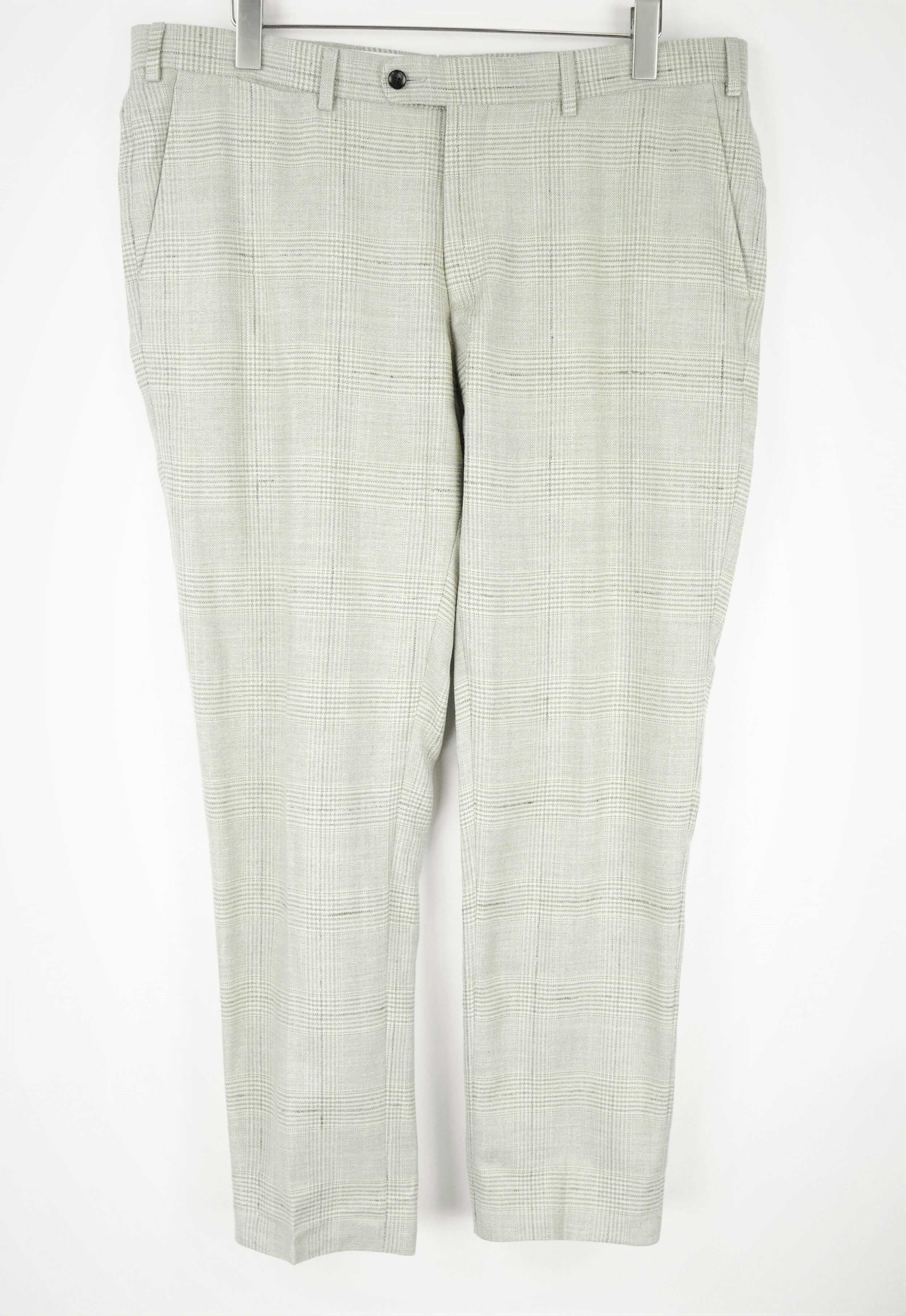 Suitsupply SOHO UK44R Brown Wool Silk Linen Checked Trousers 54607 Size US 44 / EU 60 - 1 Thumbnail